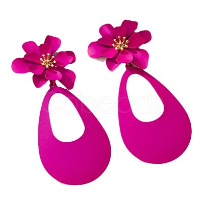 Alloy Dangle Stud Earrings FS-WG4B90D-01-1