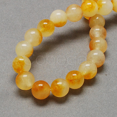Two Tone Natural White Jade Bead Strands G-R165-8mm-03-1
