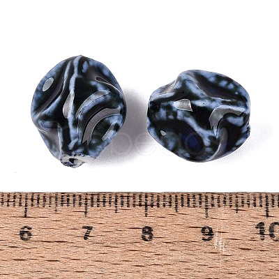 Vintage Handmade Porcelain Wrinkle Beads PORC-Q006-09I-1