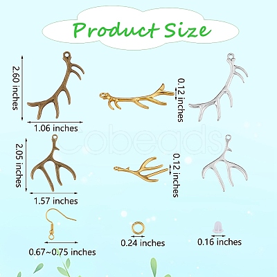 DIY Antler Shape Earring Making Kit DIY-SZ0009-11-1
