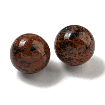 Natural Mahogany Obsidian Round Ball Figurines Statues for Home Office Desktop Decoration G-P532-02A-29-1