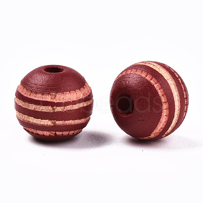 Painted Natural Wood Beads WOOD-T021-54A-08-1