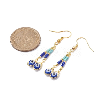 Glass Evil Eye Dangle Earrings EJEW-JE05485-1