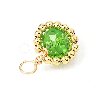 7Pcs Glass Pendants PALLOY-JF04624-1