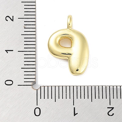Rack Plating Brass Balloon Letter Pendants KK-C050-01G-P-1