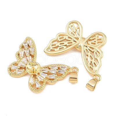 Brass Micro Pave Cubic Zirconia Peg Bails CU-CBA908F-03G-1