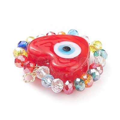 Handmade Evil Eye Lampwork Pendants PALLOY-JF01472-1
