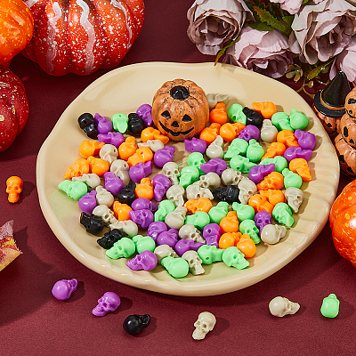 125Pcs 5 Colors Halloween Plastic Beads FIND-DC0006-32-1
