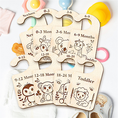 Wood Baby Closet Size Dividers AJEW-WH0352-005-1