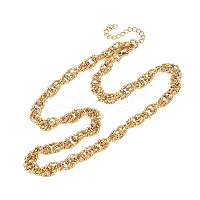 6MM 304 Stainless Twisted Rope Chain Necklaces SA-CBA725A-24G-1