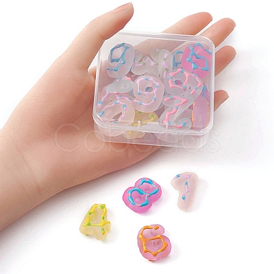 20Pcs Transparent Frosted Acrylic Beads OACR-YW0001-59-1