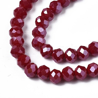 Electroplate Glass Beads Strands EGLA-A034-P6mm-A13-1
