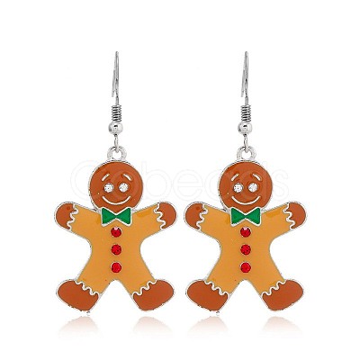 Christmas Theme Alloy Plastic Dangle Earrings FS-WG6FBD6-16-1