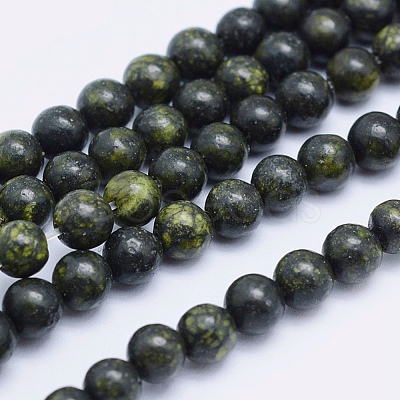 Natural Serpentine/Green Lace Stone Beads Strands G-P345-01-12mm-1