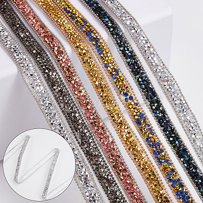 5 Yards Self Adhesive Resin Rhinestone Tape DIY-SP0002-49D-1