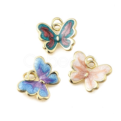 Brass Enamel Charms KK-S523-17G-1