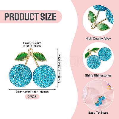 2Pcs Alloy Cherry Charms FIND-TA0009-30B-1