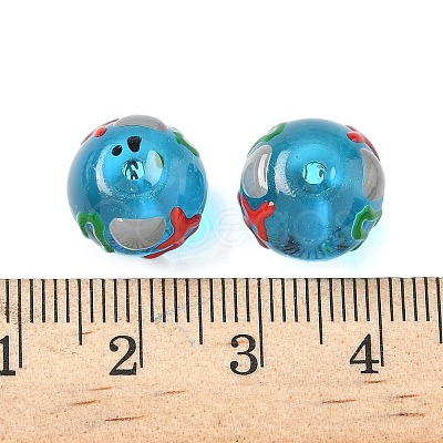 Ocean Theme Handmade Glass Enamel Beads LAMP-D304-02F-1