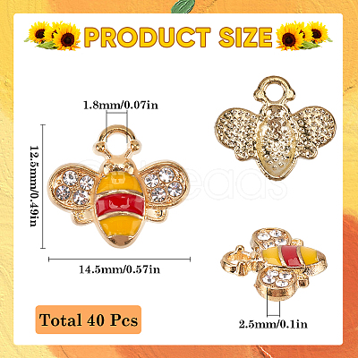 40Pcs Alloy Enamel Charms ENAM-SC0005-55-1
