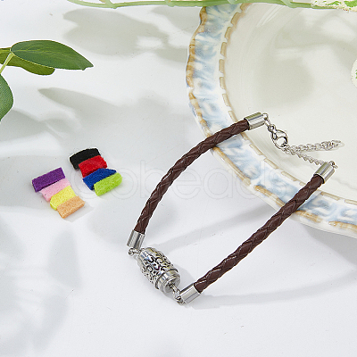 1Pc 304 Stainless Steel Perfume Diffuser Column Link Bracelets BJEW-FG0001-08B-1