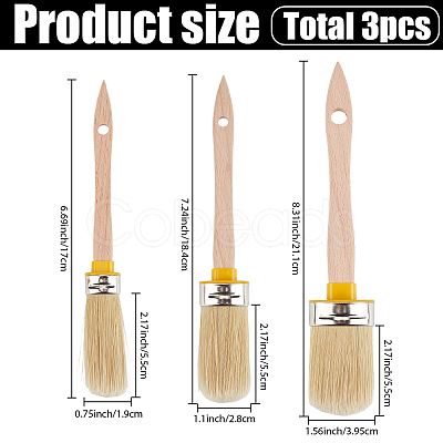3Pcs 3 Styles PET Paint Brush AJEW-GF0012-86A-1