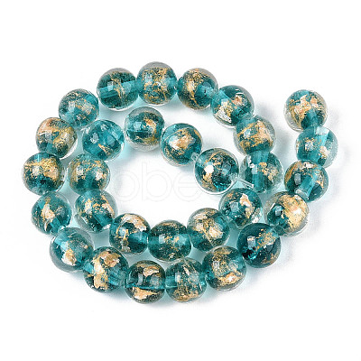 Handmade Gold & Silver Foil Glass Beads FOIL-N030-03A-01E-1