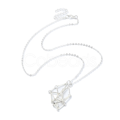 304 Stainless Steel Macrame Pouch Empty Stone Holder for Pendant Necklaces Making NJEW-JN04384-02-1