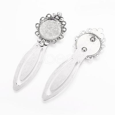 Tibetan Style Bookmark Cabochon Settings TIBE-S169-AS-NR-1