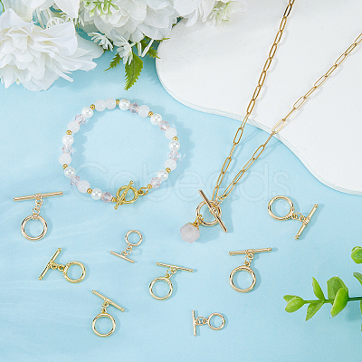 10Pcs 5 Styles Brass Toggle Clasps KK-SC0007-40-1