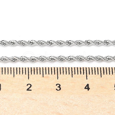 Tarnish Resistant 304 Stainless Steel Rope Chain Necklaces STAS-M174-008P-A-1