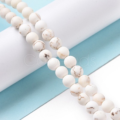 Natural Magnesite Round Bead Strands G-L358-4mm-02-1