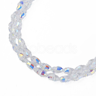 Electroplate Transparent Glass Beads Strands EGLA-N002-35-C07-1