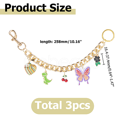 3Pcs Aluminum Bag Extender Chains KEYC-HS00015-1