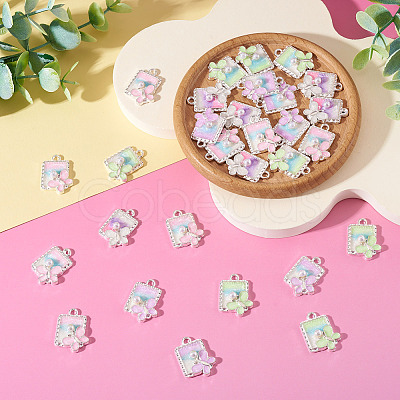 32Pcs 4 Colors Alloy Enamel Pendants FIND-TA0008-76B-1