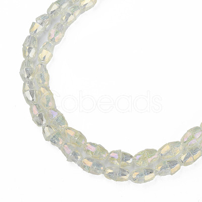 Electroplate Transparent Glass Beads Strands EGLA-N002-35-C03-1