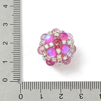 Sparkling Acrylic Encrusted Round Beads CLAY-NH0003-03S-03-1