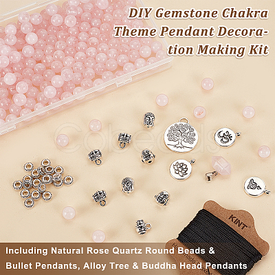 Olycraft DIY Gemstone Chakra Theme Pendant Decoration Making Kit DIY-OC0011-97B-1