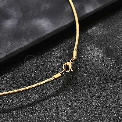 Casual Style 304 Stainless Steel Snake Chain Choker Necklaces X-STAS-O037-05G-1