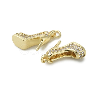 Brass Micro Pave Cubic Zirconia Pendants KK-D384-03G-02-1