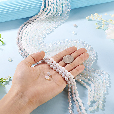 10Strands 10 Colors Transparent Glass Beads Strands EGLA-TA0013-24D-1