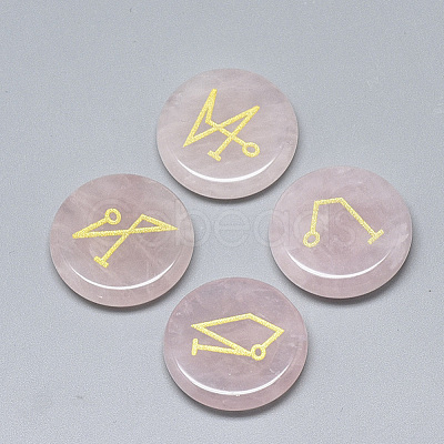 Natural Rose Quartz Cabochons G-T122-38D-1