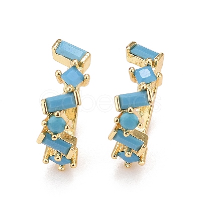 Cubic Zirconia Star Cuff Earrings EJEW-A069-17G-B-1