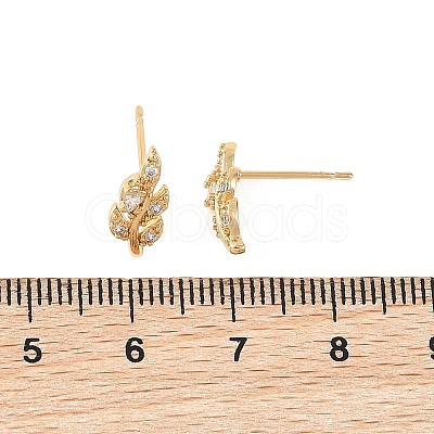 SHEGRACE Brass Micro Pave Cubic Zirconia Stud Earrings XGRQ4N841-719G-1