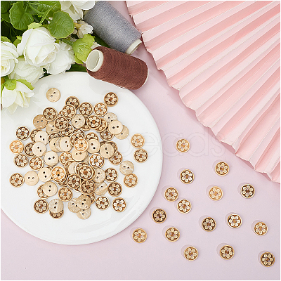 100Pcs 2-Hole Coconut Buttons BUTT-CY0001-31-1