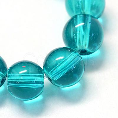 Baking Paint Transparent Glass Round Bead Strands DGLA-Q022-6mm-03-1