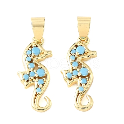 Brass Micro Pave Sky Blue Cubic Zirconia Pendants CU-CBA6938-05G-05-1