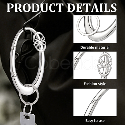 2Pcs 2 Colors Alloy Spring Gate Rings FIND-ME0003-44B-1