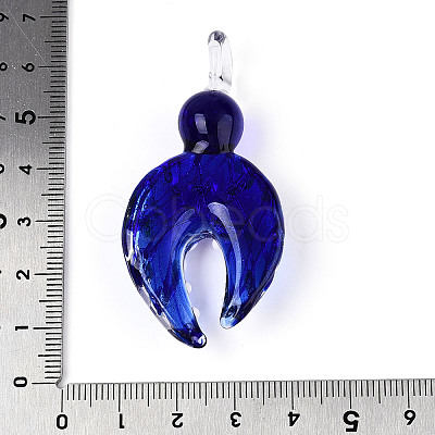 Handmade Silver Foil Lampwork Big Pendants FOIL-N031-01C-1