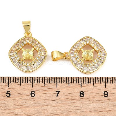 Brass Micro Pave Clear Cubic Zirconia Peg Bails Pin Pendants KK-CBA6A75-41G-1