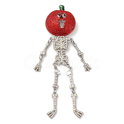 Halloween Skull with Pumpkin Enamel Pins LS-JEWB-B027-02-1